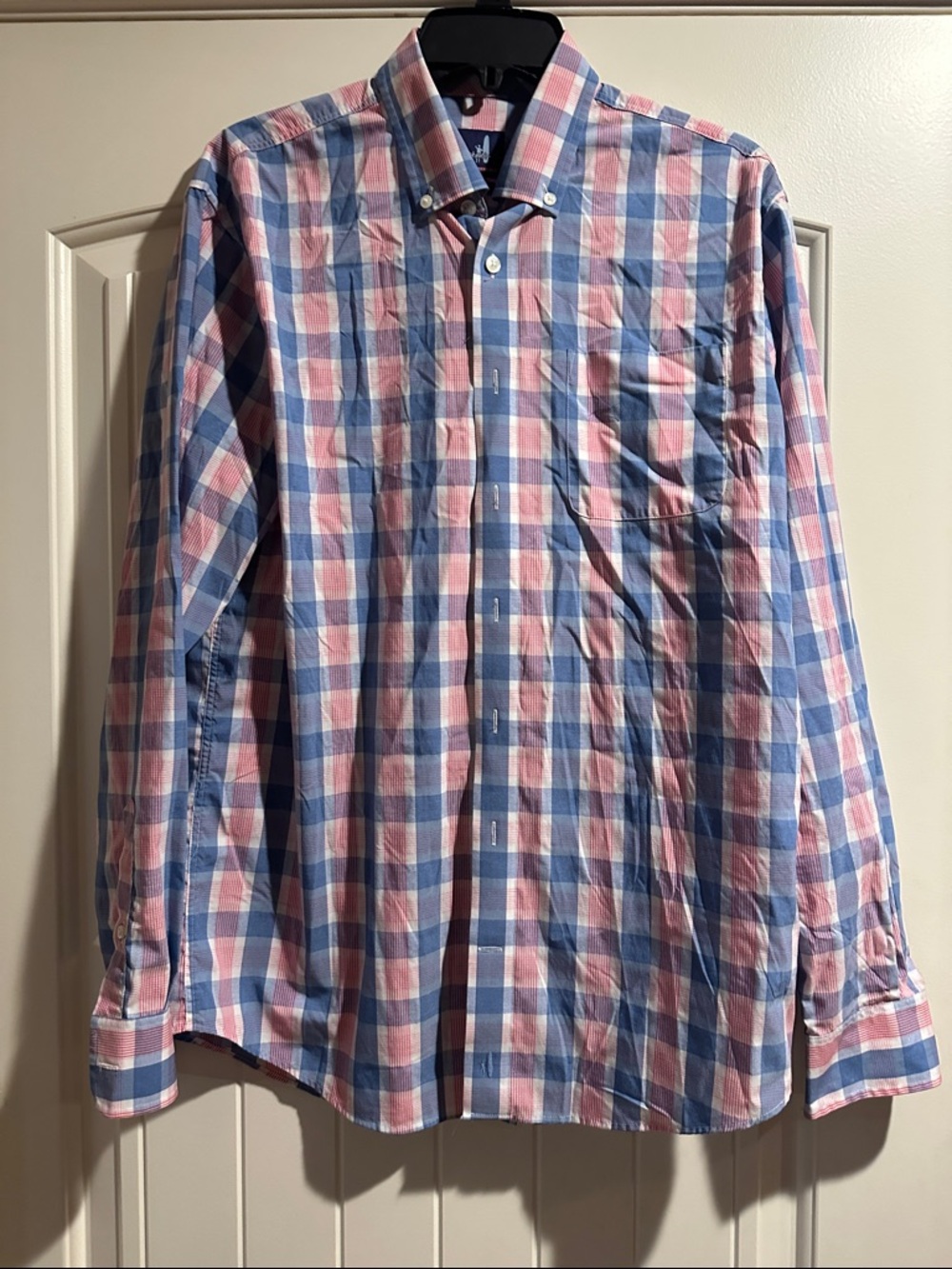 johnnie-O Pink & Blue Plaid Button-Down Shirt